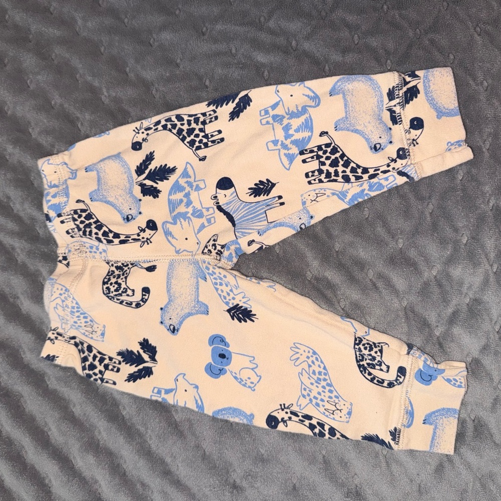 Carter's Blue and Cream Animal Print Joggers
